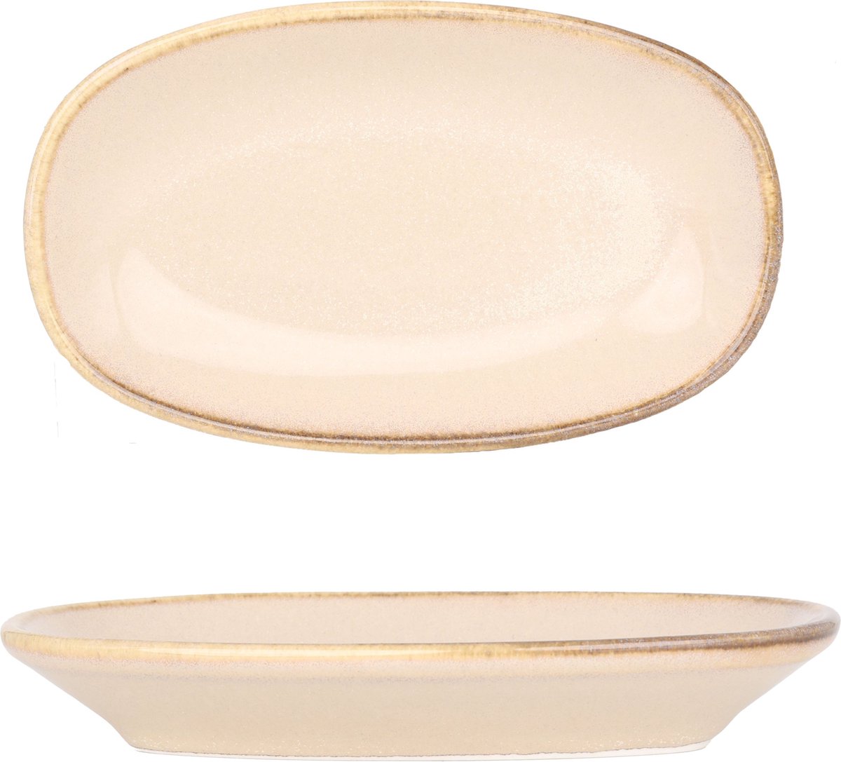 Bonna Serveerschaal - Sand Hygge - Porselein - 19x11 cm - set van 2