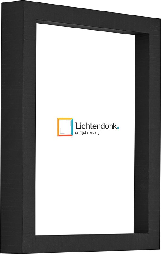 Cadre photo - Sleek Zwart - Profil de 3 cm de haut - Format photo 20x28 - Verre transparent - Art.no. 10106421820282