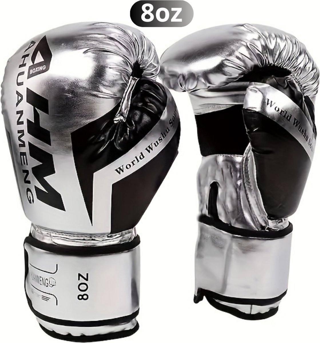 Bovista Vecht Handschoenen - Bokshandschoenen - Boxing Gloves Set - Kickboks Handschoenen - Heren - Dames - Zilver - 8 oz