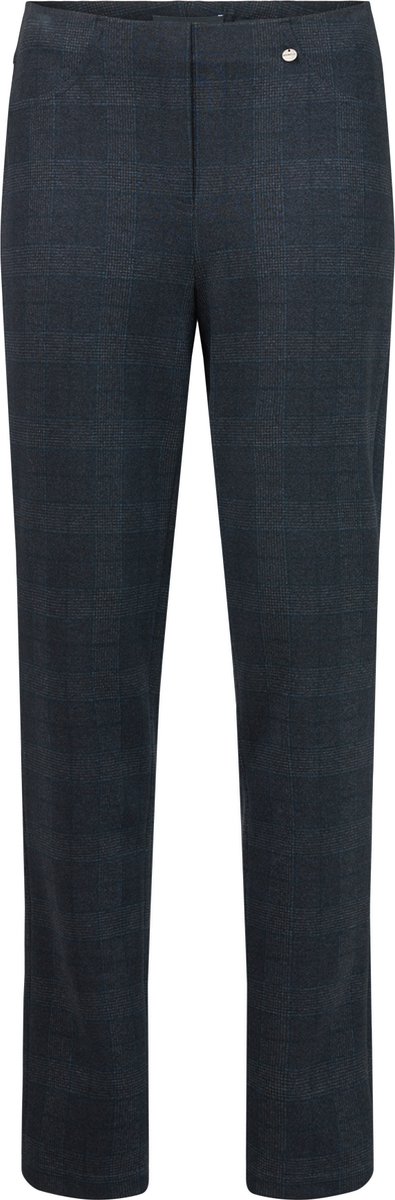 Robell Bella Flanelle Ruit Broek Marine Maat 38
