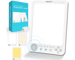 TM&DY Daglichtlamp met Timer en Dimfunctie - 10.000 Lux - 9 Standen - Led Daglicht Lamp - met White Noise - UV Vrij - Zonlicht Lamp