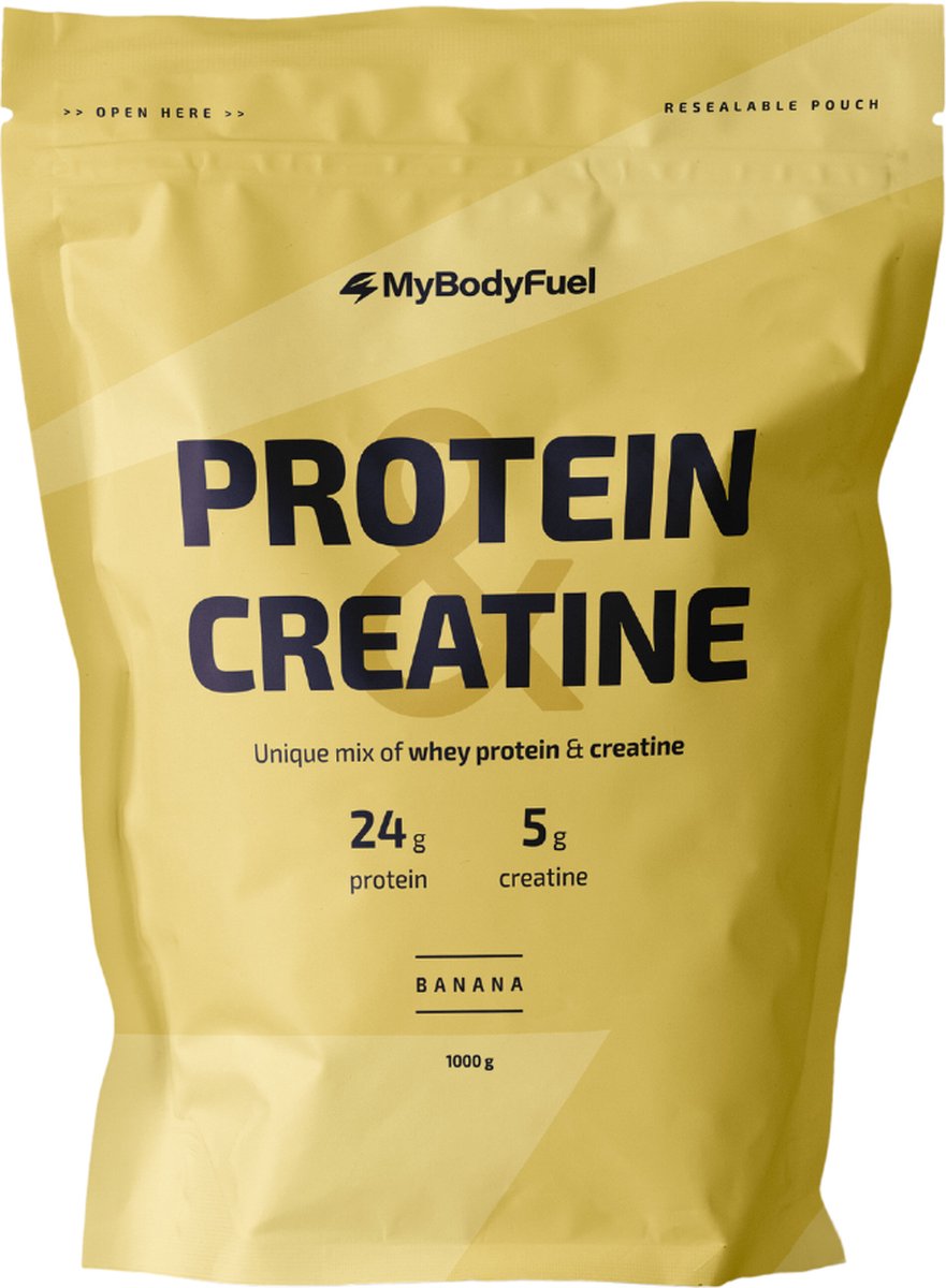 Goedkoopste MyBodyFuel - Whey Protein & Creatine - Banaan - Eiwitpoeder met creatine monohydraat - Eiwit shake - 1000 gram