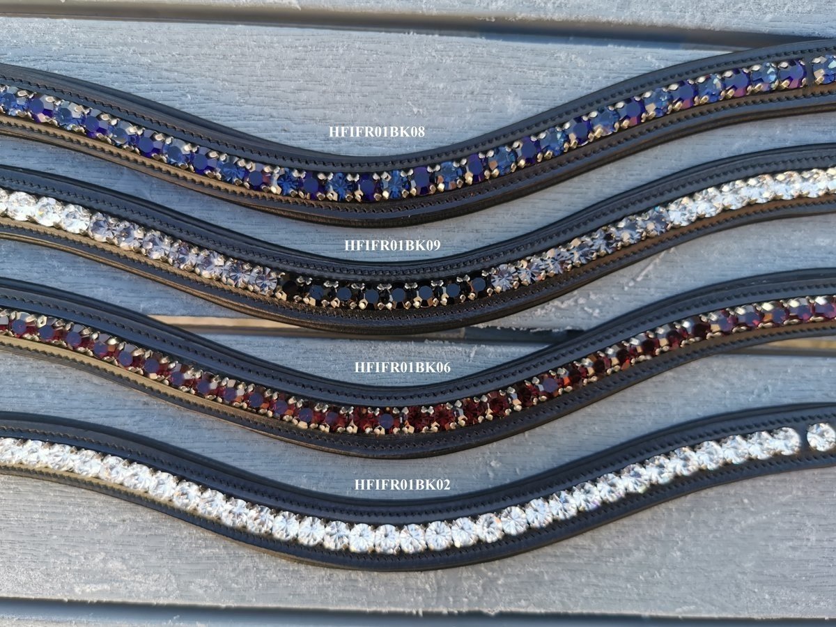 HFI Padded Wave Browband + Strass Full Zwart fout Navy & Blue