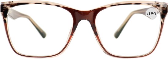 Montour Leesbril - NOA - plus 1.50 - Vierkant Model - Print Brown - Dames - Heren - Unisex