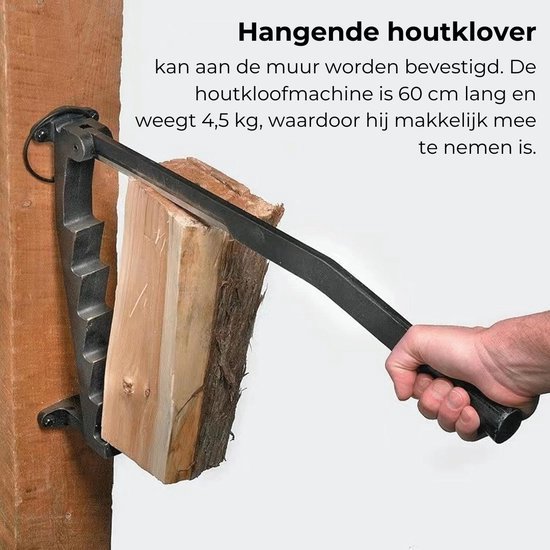Thuys Houtklover - Houtsplijter - Kloofmachine - Houtklover voor Aanmaakhout - Splijtwig - Carbonstaan - Universeel - Zwart van Thuys — afbeelding 2