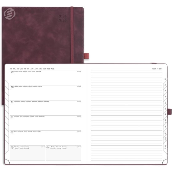 Planificateur hebdomadaire Equivera 2025 - Planificateur hebdomadaire - Agenda - Calendrier - Planificateur mensuel - Planificateur familial