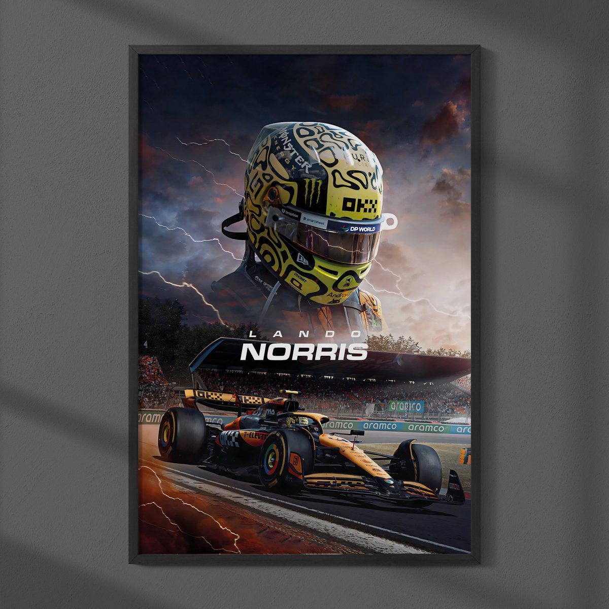 Lando Norris McLaren GP Winnaar Formule 1 Poster - Formaat 70x50 cm