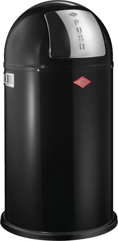 Prullenbak - Wesco Pushboy - 50 liter - Zwart -WESCO®