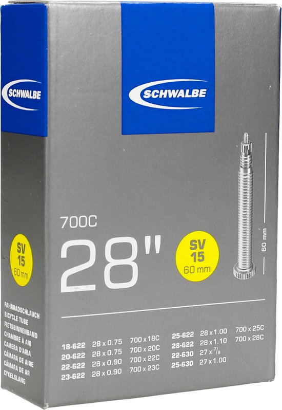 Schwalbe SV15 - Binnenband Fiets - Frans Ventiel - 60 mm - 28 x 3/4 - 7/8 - 1 - 11/16 van Schwalbe — afbeelding 3