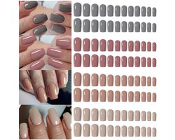 GUAPÀ® Plaknagels Nude Tinten | 96 stuks valse nagels | Press On Nails | Zelfklevende Plaknagels | Nepnagels | Kunstnagels | Compleet plaknagels starterspakket | Nagels Wraps | Nail Art | Herfst Nagels | 96 stuks plaknagels Nude Winter Tinten