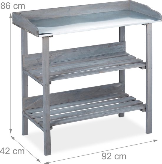 relaxdays oppottafel plantentafel tuinwerktafel