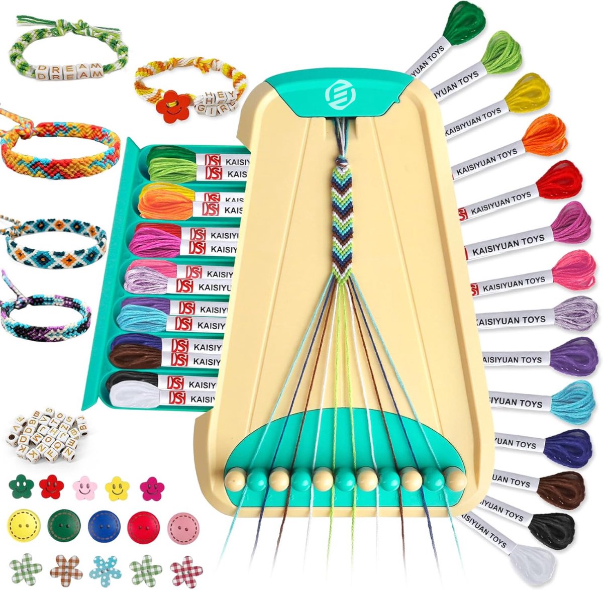 Equivera Armbandjes Maken Set Meisjes - Knutselset Meisjes - Knutselset voor Meisjes - Knutselset Meiden - Sieraden Maken Meisjes - Armbandjes Maken Meisjes - Cadeautip voor uw kind!