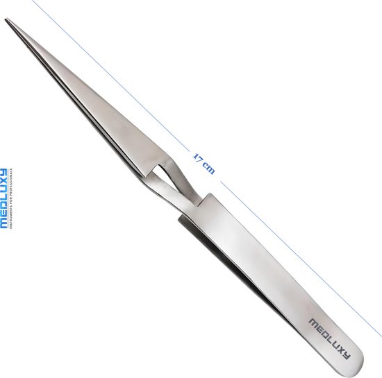 Foto: Medluxy pro hobbypincet 17 cm gekruist recht rvs multifunctioneel ehbo modelbouw hobby knutselen electronica pincet klem kruispincet 