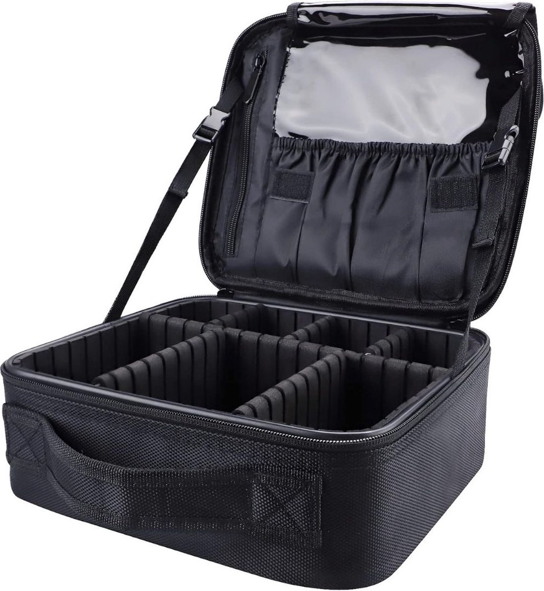 Goedkoopste Visagie Koffer - Cosmetica Koffer - Kapperskoffer - Make-up Koffer met Verstelbare Vakken – Pedicure en Nagelstyliste Beauty Koffer – Kapperstas – Waterdicht – Makkelijk Mee Te Nemen