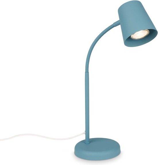 BRILONER Skriva - Tafellamp - bureaulamp - met snoer - draaibaar tafellampje - excl. GU10 - 13 x 38,5 cm - blauw — afbeelding 2