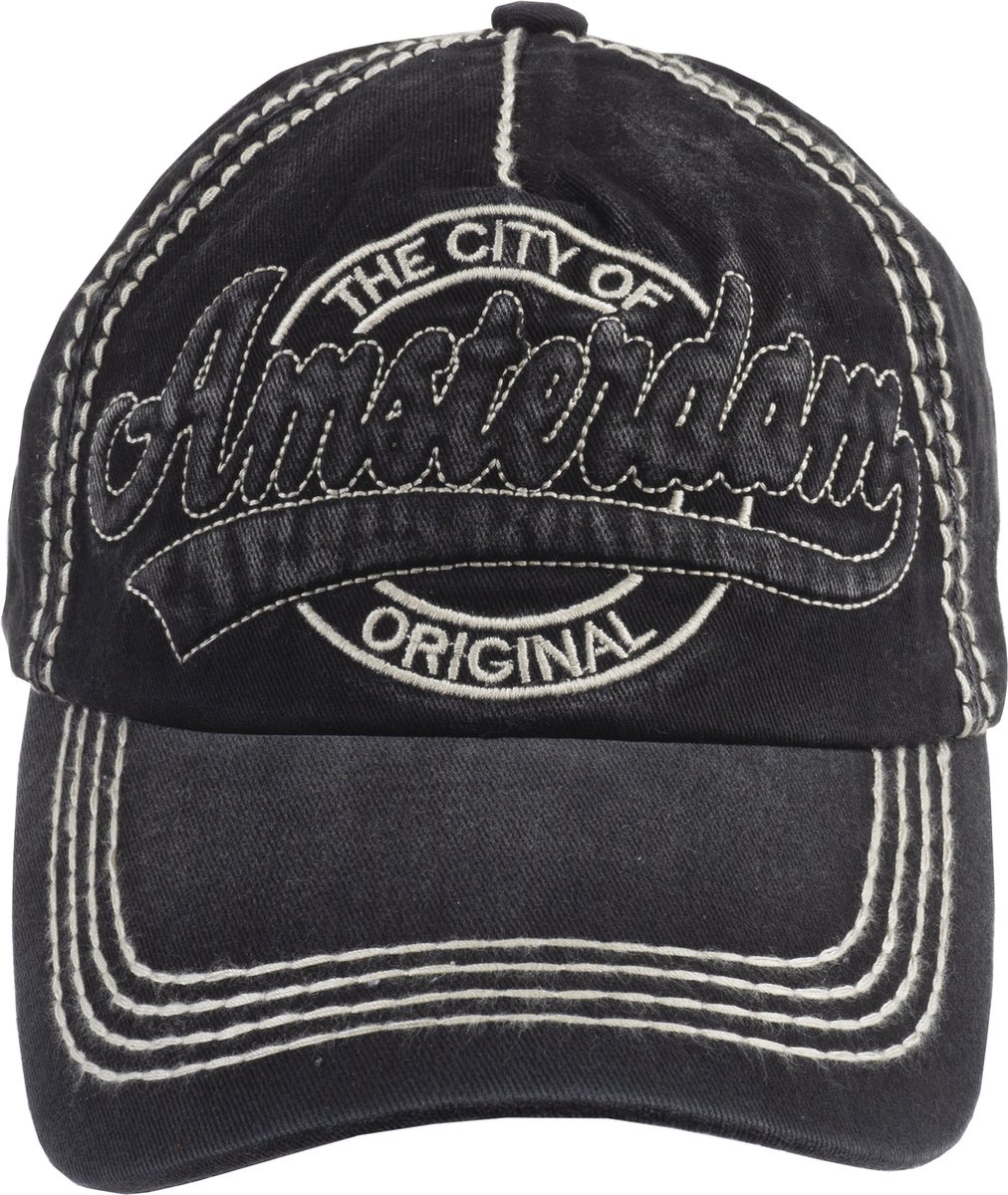 Robin Ruth - Baseball pet - Amsterdam - Denim - Zwart