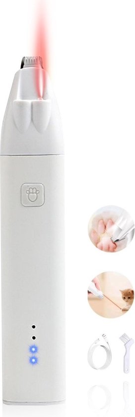 Hondentondeuse - Dierentondeuse - Met Laser Functie - Honden Tondeuse - Honden Trimset - Hondentrimmer - voor Hond & Kat - Draadloos - Wit