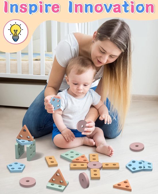 Montzys® Puzzle Montessori - Jouets pour enfants Bébé - Jouets Éducatif - Puzzles pour Enfants à partir de 2 / 3 / 4 ans