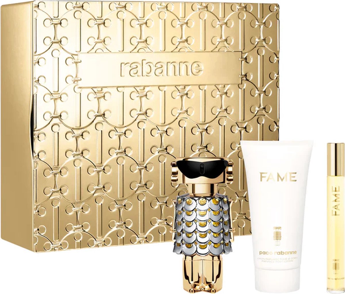 Goedkoopste Paco Rabanne Fame Geschenkset - Eau de Parfum 50 ml - Body Lotion 75 ml EDP 10 ml
