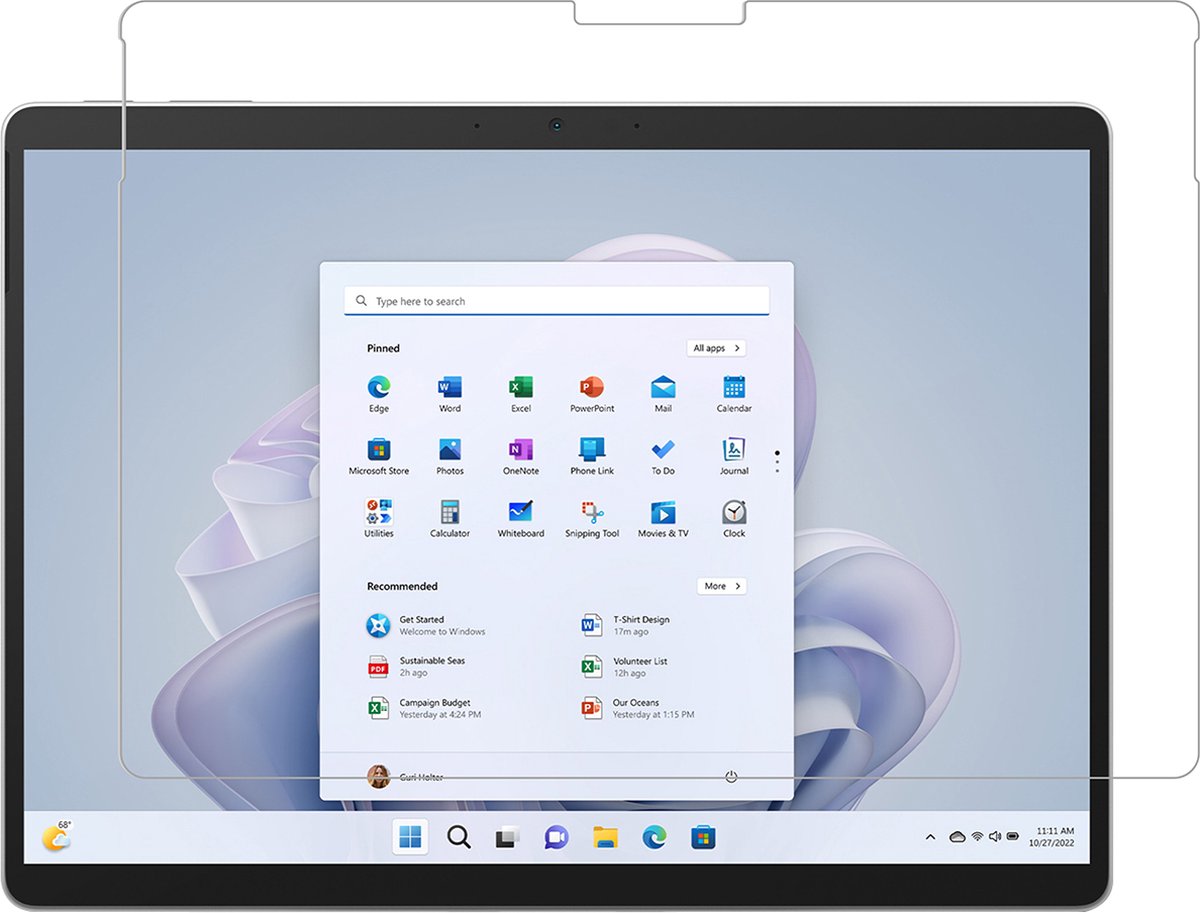 Accezz Premium Glass Screenprotector Microsoft Surface Pro 9 Transparant