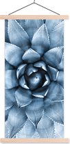 Posterhanger incl. Poster 40x80 cm - Schoolplaat - Planten - Blauw - Natuur - Textielposter - Blanke latten