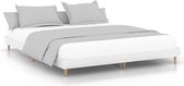 vidaXL LED Bois massif Blanc 120 x 200 cm