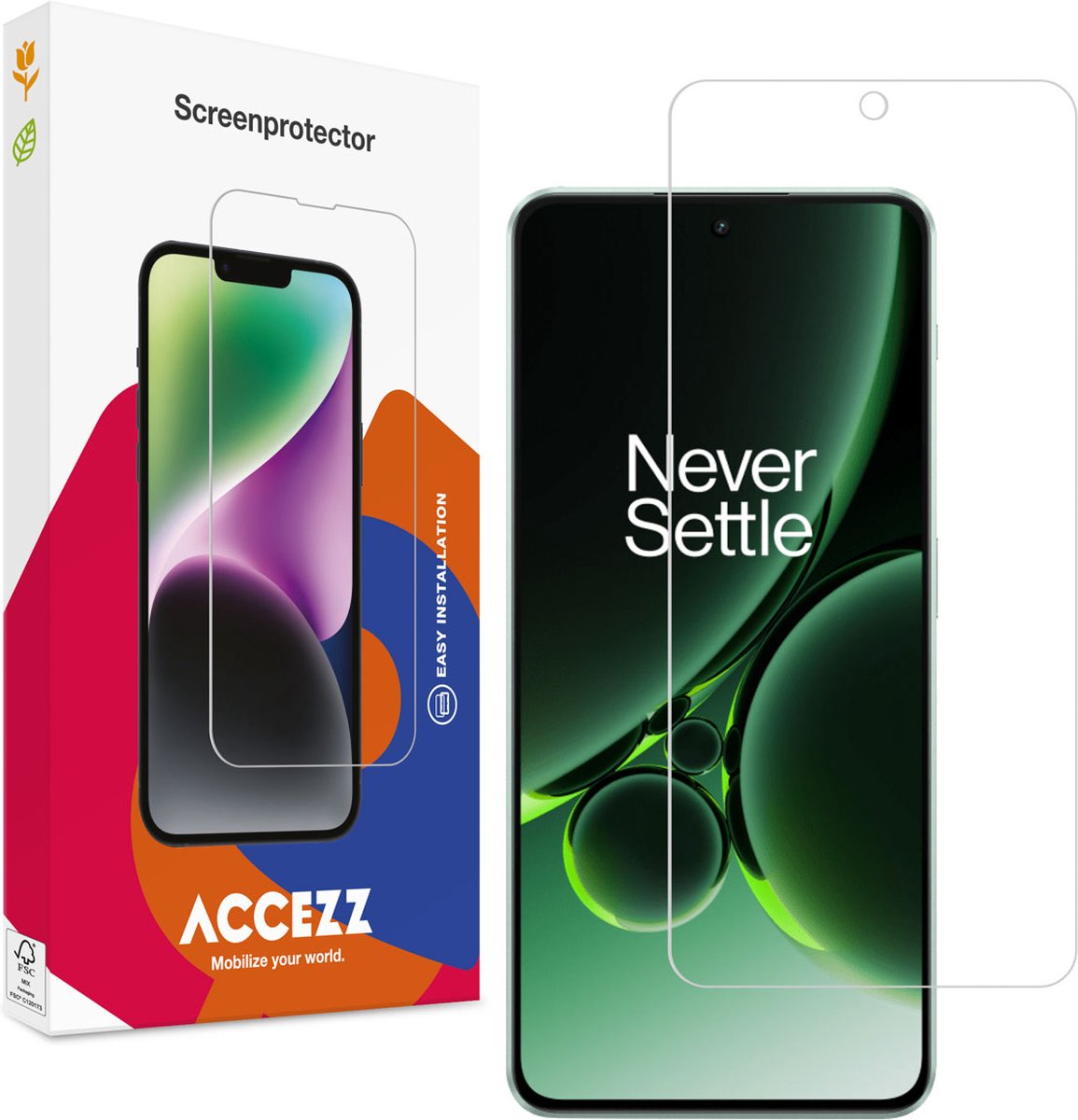 Accezz Screenprotector Geschikt voor OnePlus Nord 3 - Accezz Gehard Glas Screenprotector