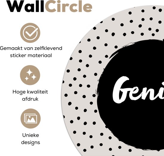 WallCircle® - Cercle de papier peint 80x80 cm - Stickers muraux Enjoy - Citations - Texte - Points - Cercle mural de salon - Cercle mural de chambre - Décoration de pièce autocollante - Accessoires de Décoration murale