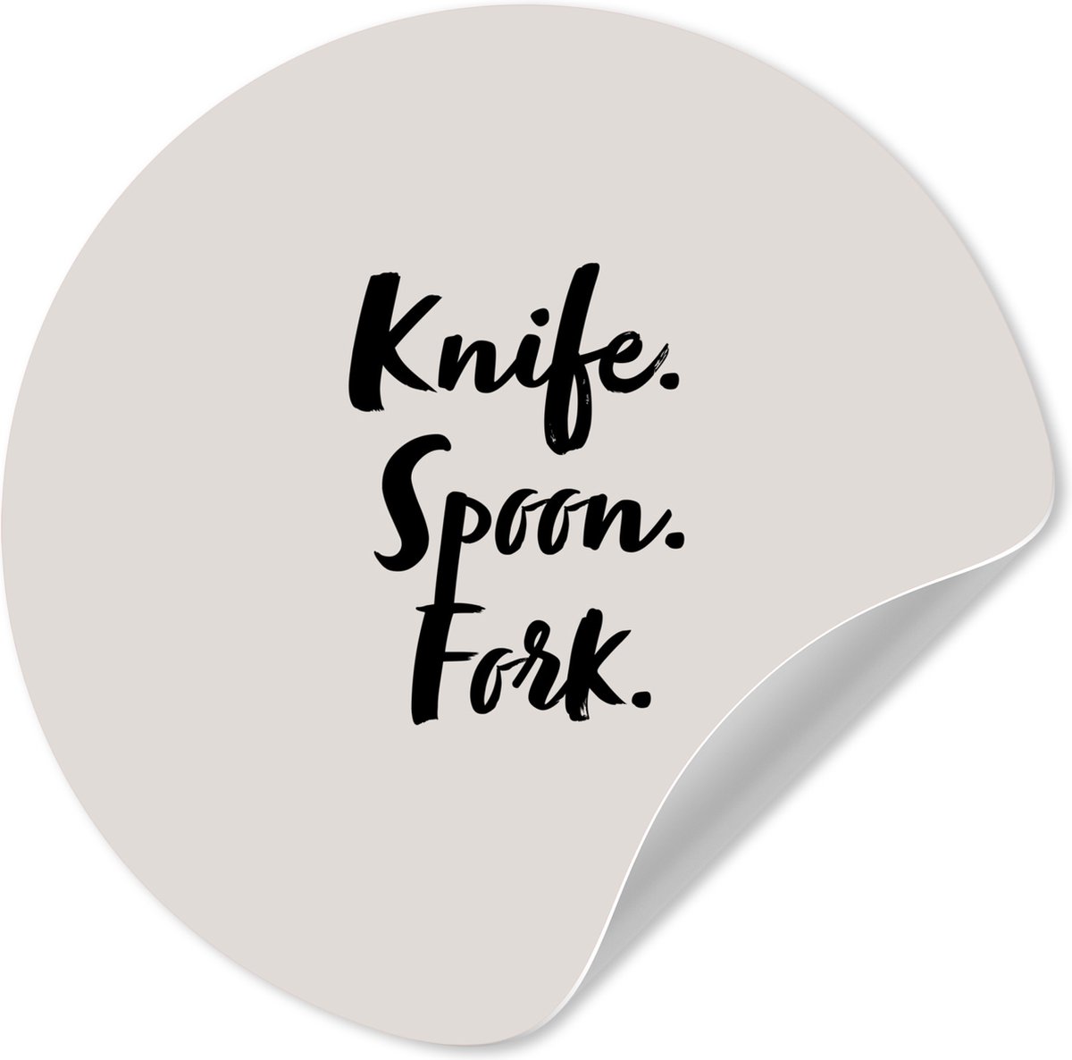 WallCircle® - Behangcirkel 80x80 cm - Muurstickers Quotes - Knife. Spoon. Fork. - Keuken -
