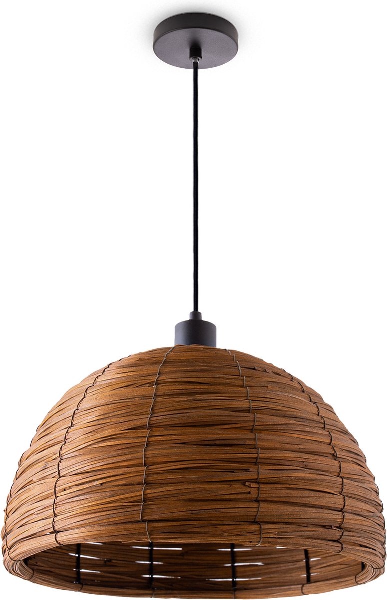 Paco HomeHanglamp Eettafellamp Eetkamer Mand Uitstraling 1,5m Textielkabel Rustiek Boho