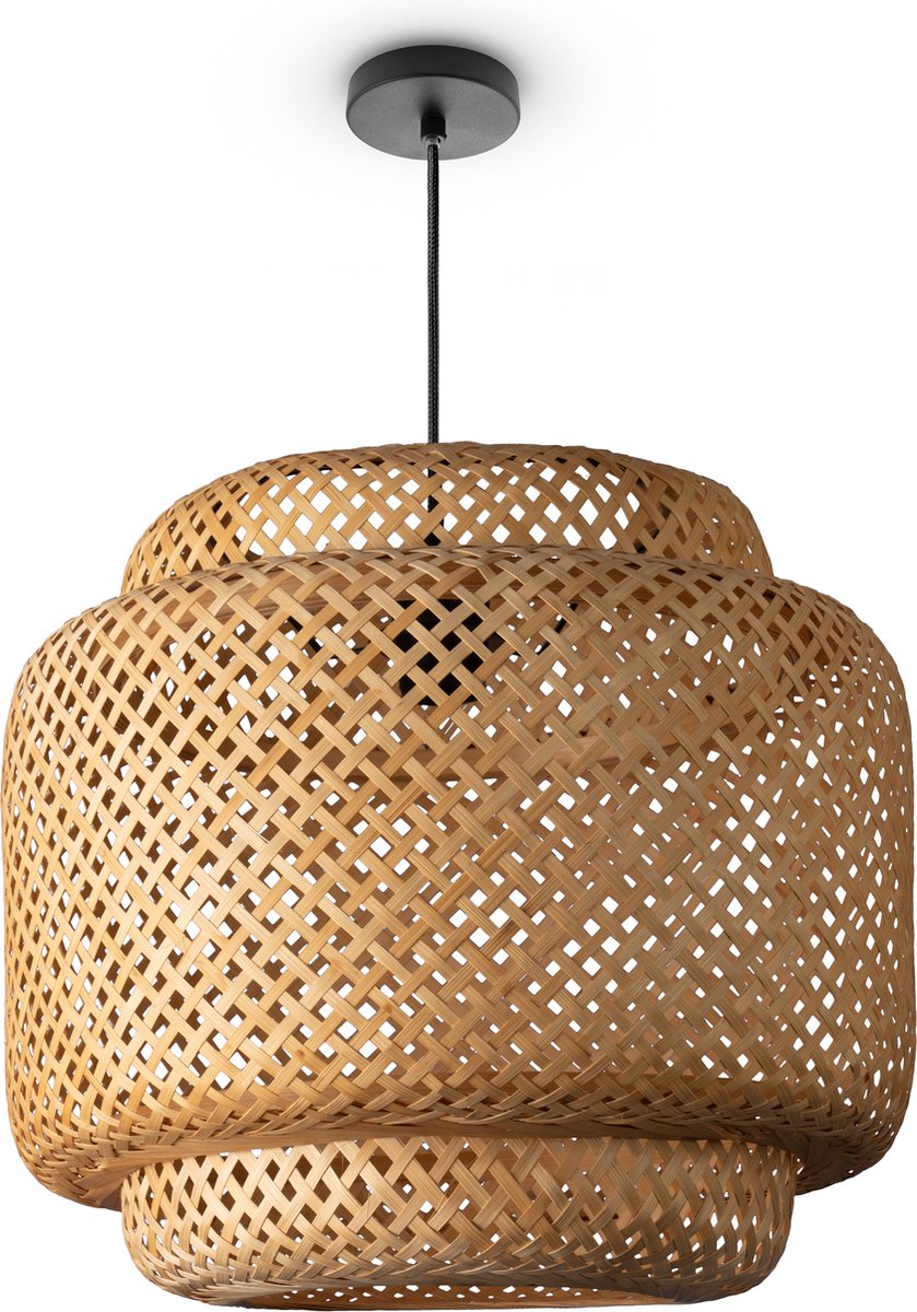 Paco HomePlafondlamp Bamboe Hanglamp Boho Woonkamer Korf Lamp Hangend Vintage E27