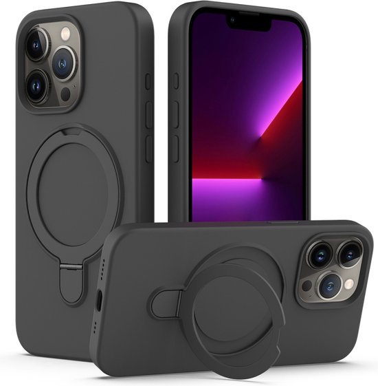 Coque arrière avec support magnétique - Coque de téléphone - Coque magnétique MagSafe Convient pour : iPhone 14 Pro Max - Grijs