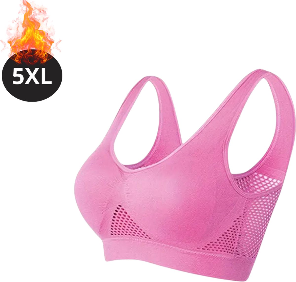 Bovista BH Zonder Beugel - Zonder Bandjes - Push-up Bh's - Comfort Beha - Comfortabel - Sterk - Yoga - Plus Size - Roze