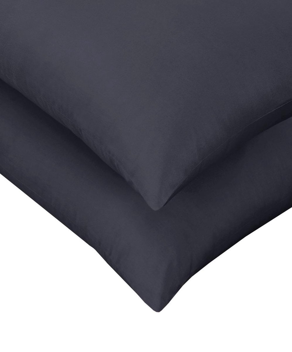 SweetSleeping Kussenslopen Set van 2x stuks - 60 x 70cm - Antraciet - 100% Katoen - Antiallergisch - Ademend - Kussensloop