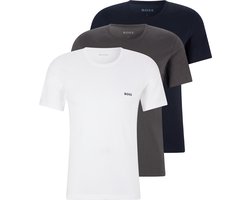 HUGO BOSS Classic T-shirts regular fit (3-pack) - heren T-shirts O-hals - grijs - wit - navy