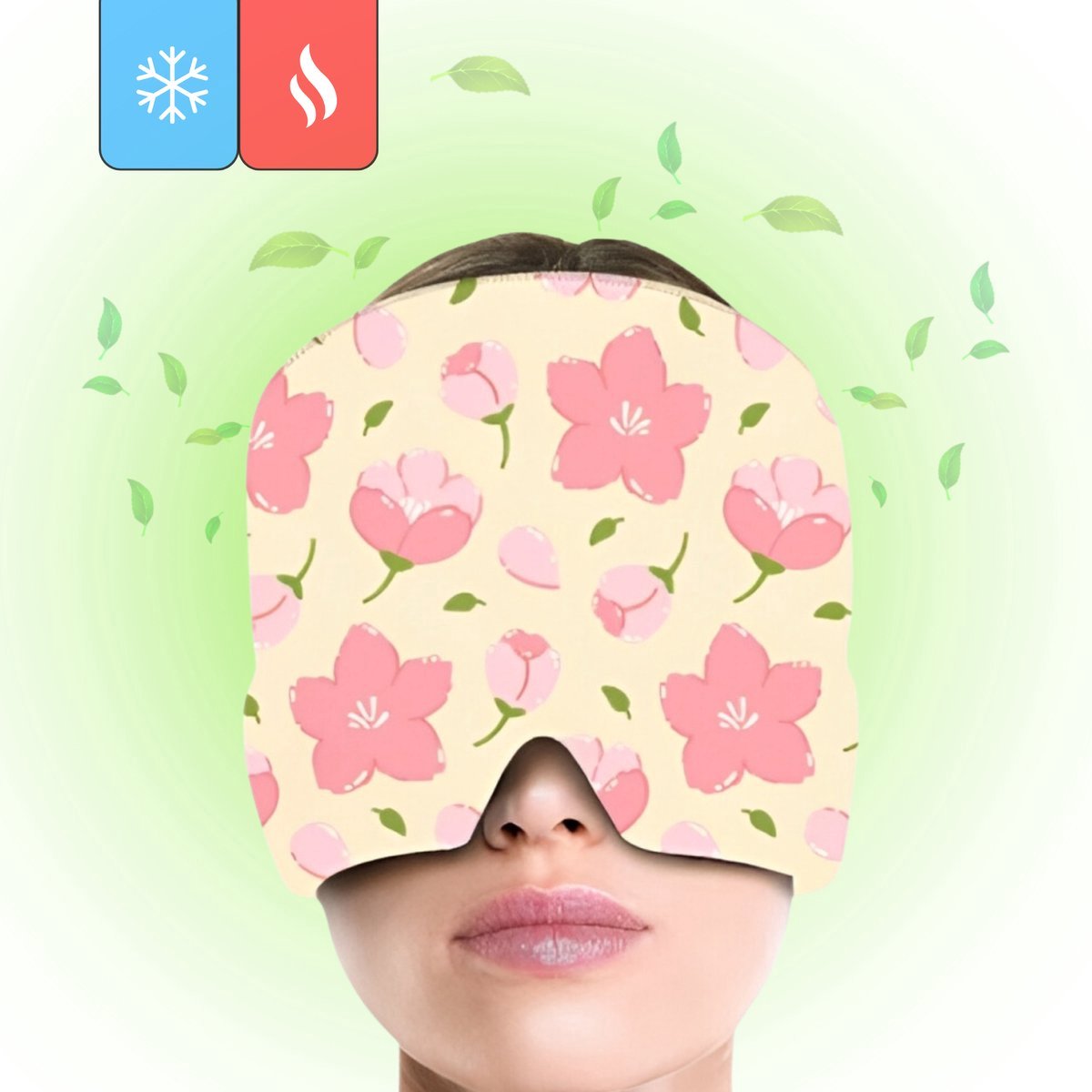 Goedkoopste Migraine Muts - Migraine Masker - Extra Dik 600G - Hoofdpijn - Warme en Koude therapie - Hot Cold Pack - Bloem