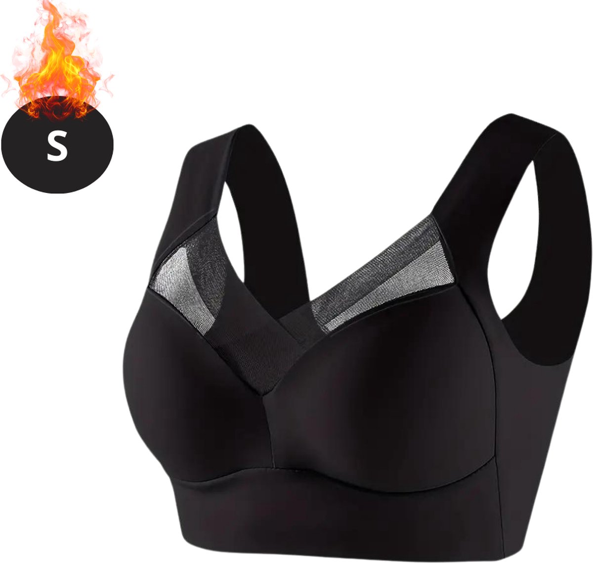 Bovista BH Zonder Beugel - Zonder Bandjes - Push-up Bh's - Comfort Beha - Comfortabel - Sterk - Yoga - Zwart