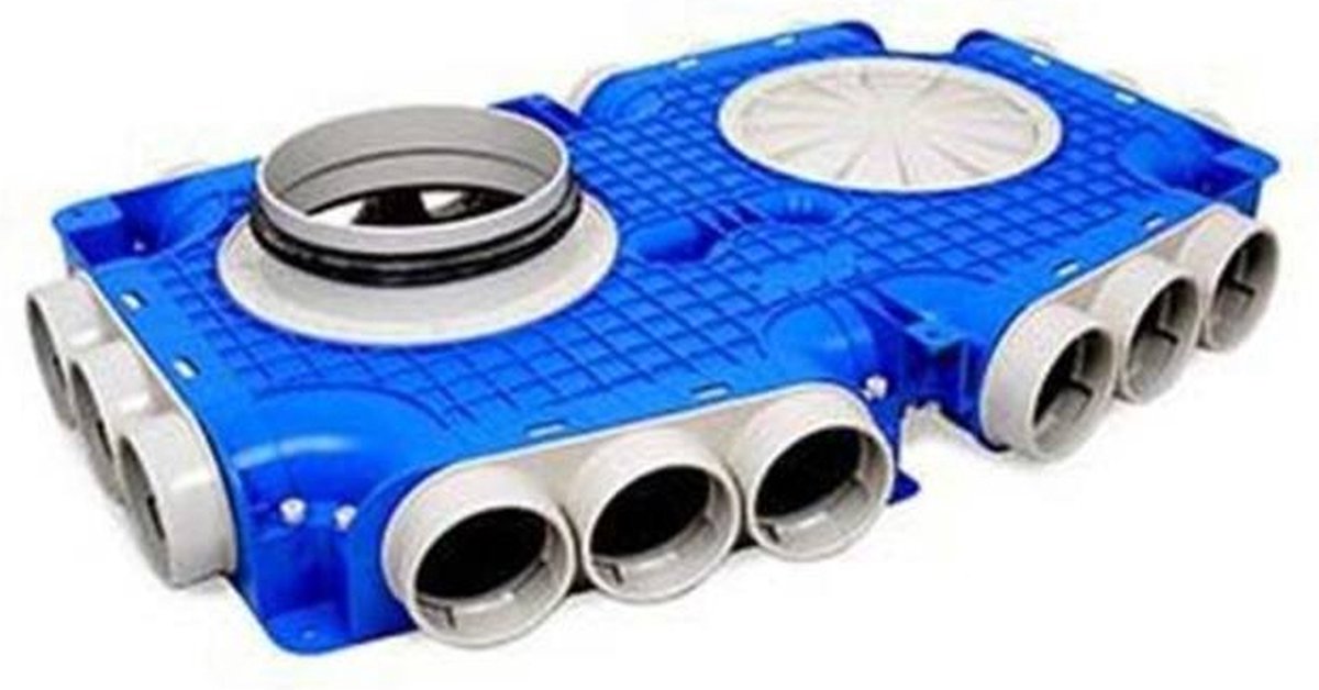 Vent-Axia Uniflexplus subverdeelbox 18 x Ã˜69mm zijaansluiting met tuit Ã˜160mm