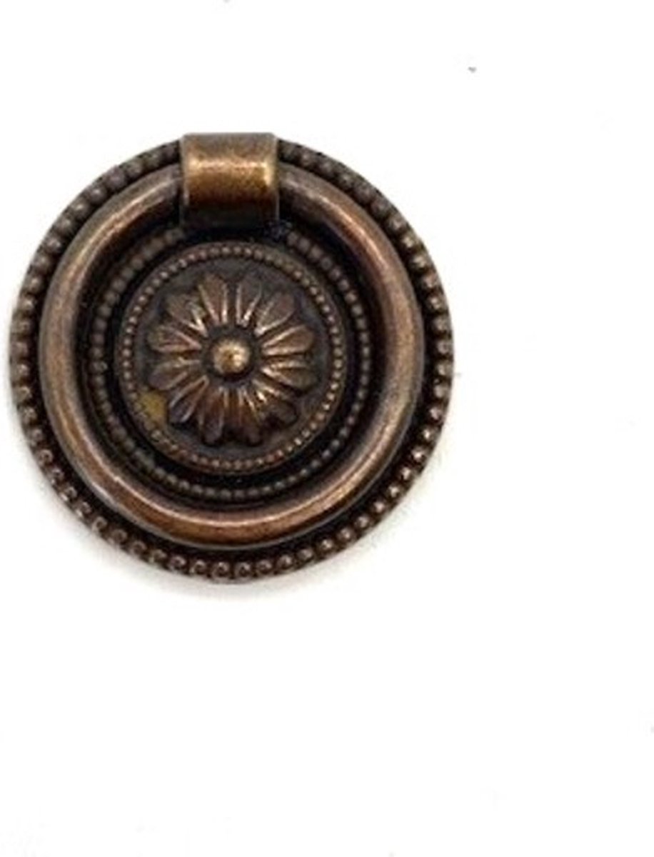 Ringgreep Messing antiek klein 37mm
