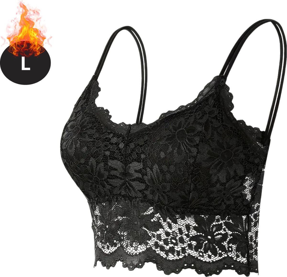 Bovista BH Zonder Beugel - Zonder Bandjes - Push-up Bh's - Comfort Beha - Comfortabel - Sterk - Zwart