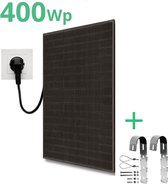 LDY - Zonnepaneel met stekker - 400 Wp panelen + 300W Micro omvormer - Inclusief balkon bevestiging - Plug & Play - Full Black