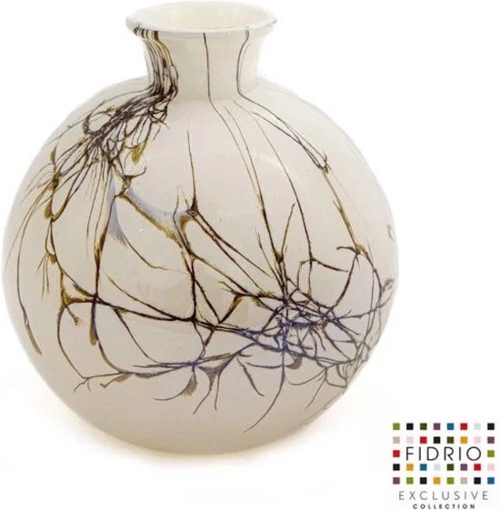 Fidrio - Lightening vaas - model bolvase with neck - 19 cm