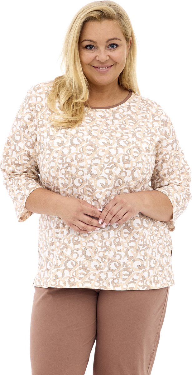 Cornette Dames Pyjama Winter Grote Maten Ines 147/396 50 / Beige
