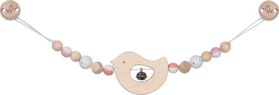 Goki kinderwagenspanner houten speelgoed vogel multicolor.