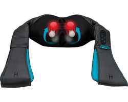 Oreiller de massage sans fil HoMedics NMS50H pour le cou et les épaules - Massage Shiatsu avec chaleur - 3 niveaux d'intensité - Appareil de Massage USB C