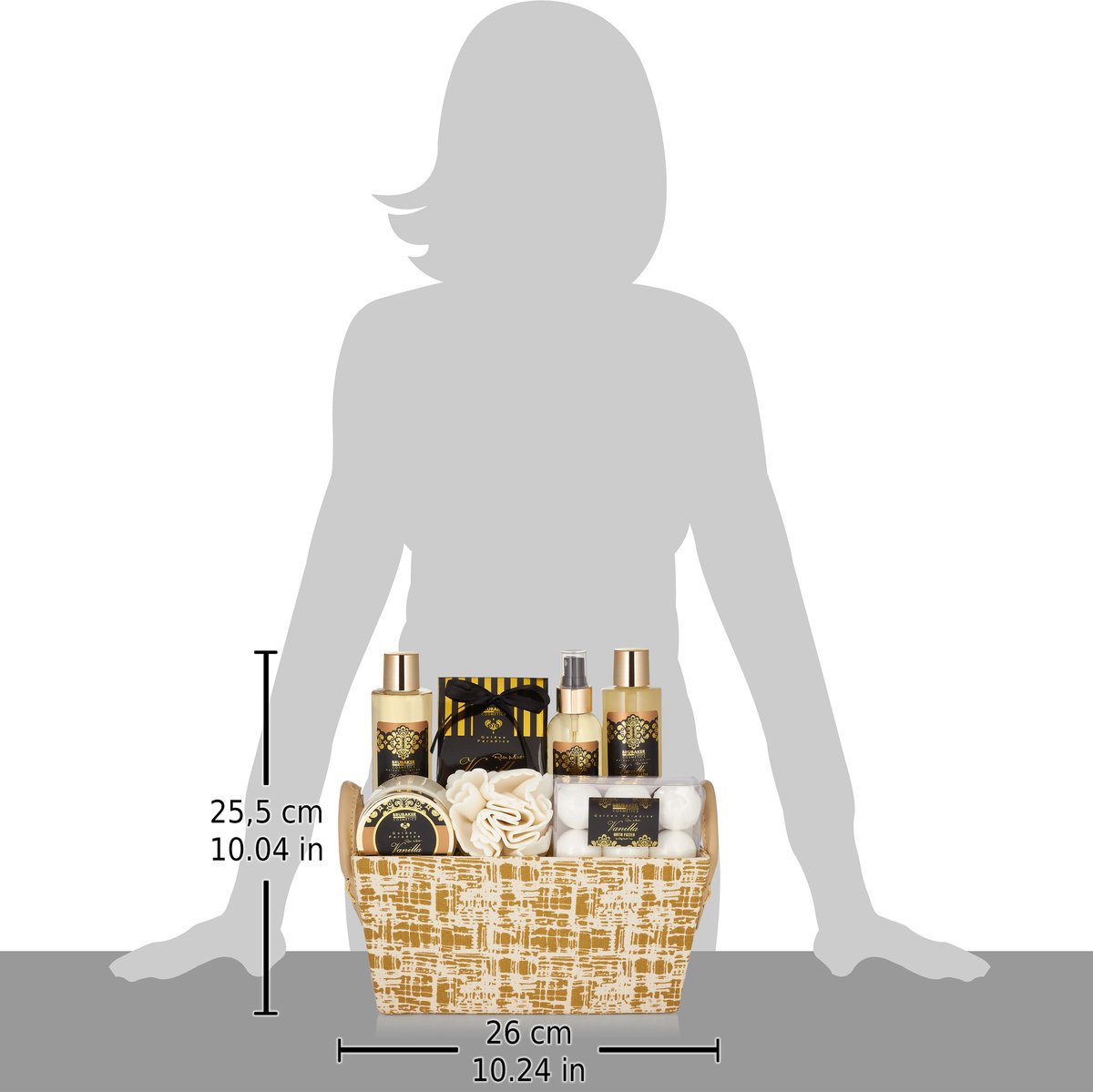 BRUBAKER Cosmetics Bad en Body Set - Vanille Mint Geur - Cadeautip Vrouw - Cadeau Idee - 14-delige Cadeauset in mand - Cadeau - Bodylotion - douchegel - Moederdag Cadeautje — cadeau in Verzorging - foto 2
