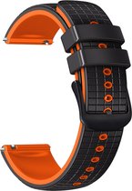 Siliconen bandje - geschikt voor Samsung Gear S3 / Watch 3 45 mm / Watch 46 mm - zwart-oranje