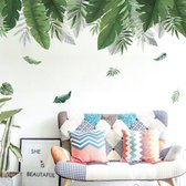 Stickerkamer® Tropische decoratieve groene palmbladen muursticker| Planten bladeren | muurdecoratie| woonkamer | slaapkamer| huis inrichting stickers