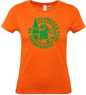 Dames T-shirt Cartoon Vierdaagse 2023 | Vierdaagse shirt | Wandelvierdaagse Nijmegen | Roze woensdag | Oranje | maat S