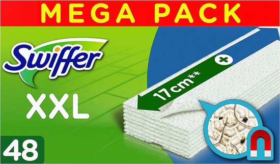 Lingettes sèches Swiffer Floor Cleaner XXL - Pack économique 48 Recharges